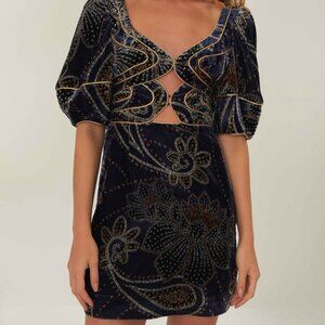 NEW FARM Rio Navy Velvet Dress